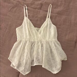 Hollister Cream Eyelet Lace Top
